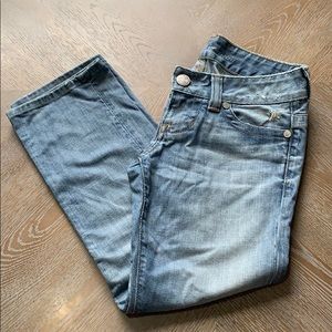 GUESS Low Rise Cropped Stretch Distressed Jean 26